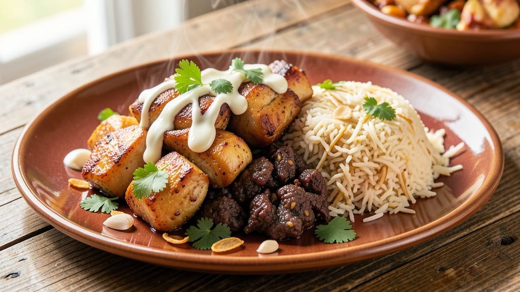 Chicken and Lamb Over Rice Recipe: Savory Spice Fusion in One Pan