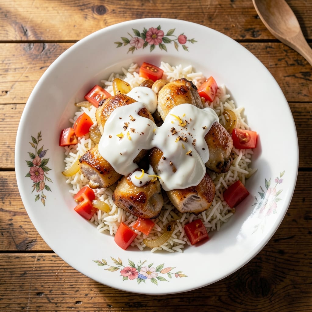 Albanian Chicken And Rice Recipe: Toasted Spice and Yogurt-Braised Harmony