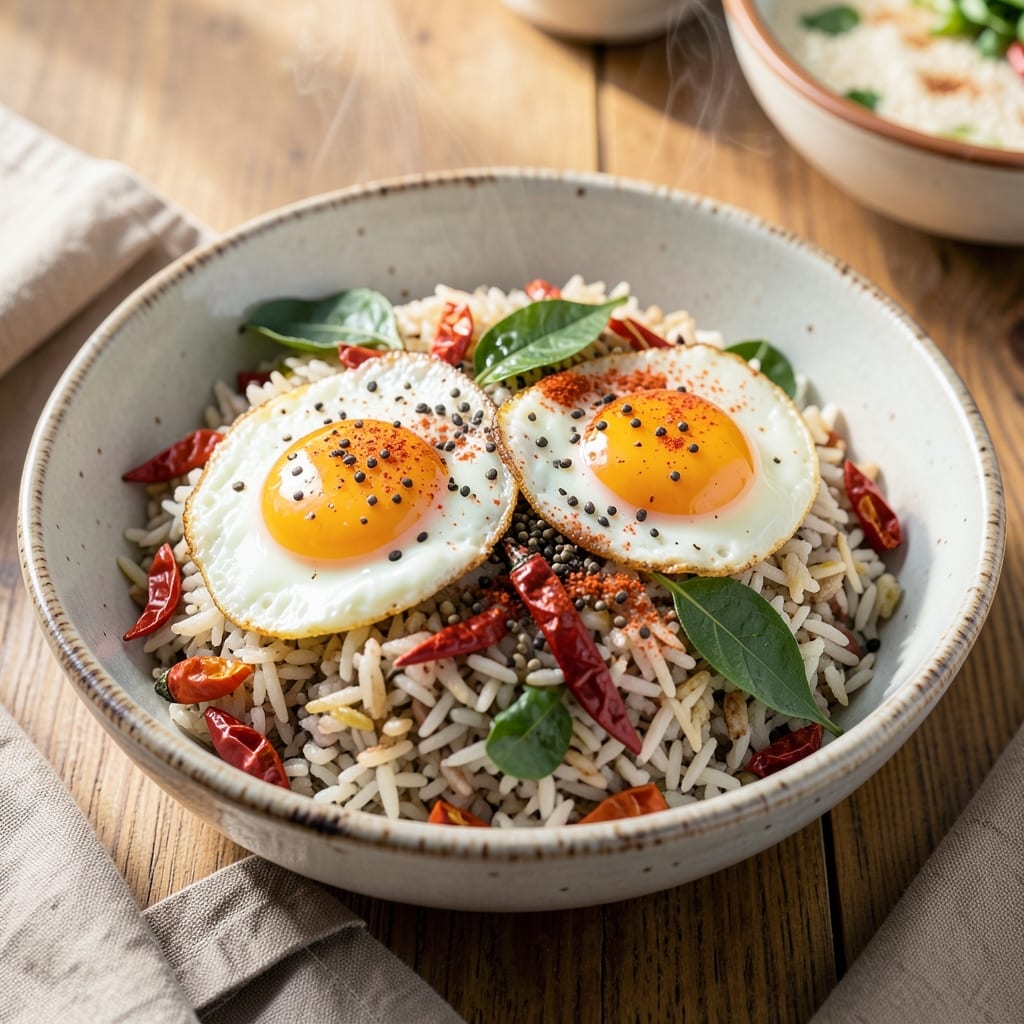 Andhra Egg Fried Rice Recipe: Smoky Chilli Heat and Toasted Rice Crunch