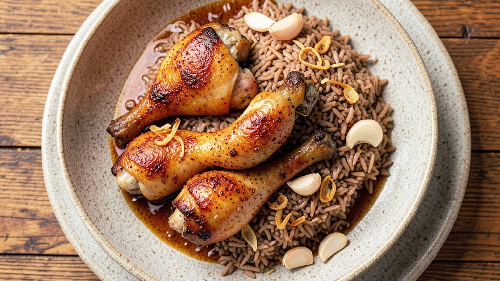 Chicken Drumsticks and Brown Rice Recipe: Smoky Garlic Glaze Meets Hearty One-Pan