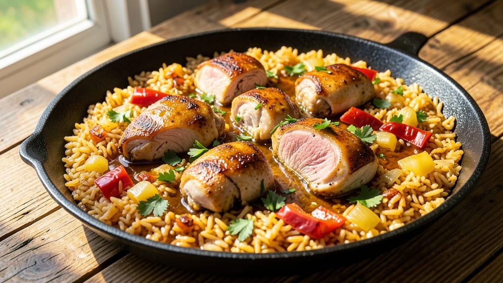 Chicken Paella Rice Recipe: Saffron-Infused Crunch and Juicy Protein in One Pan