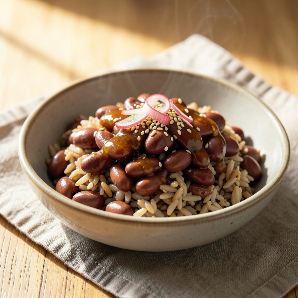 Adzuki Beans and Brown Rice Recipe: Sweet-Savory Umami Bowl