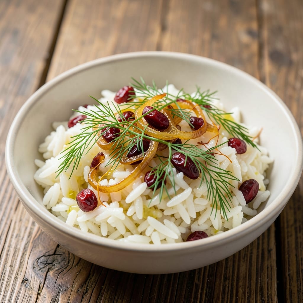 Armenian White Rice Recipe: Toasted Barberry and Saffron Fragrance