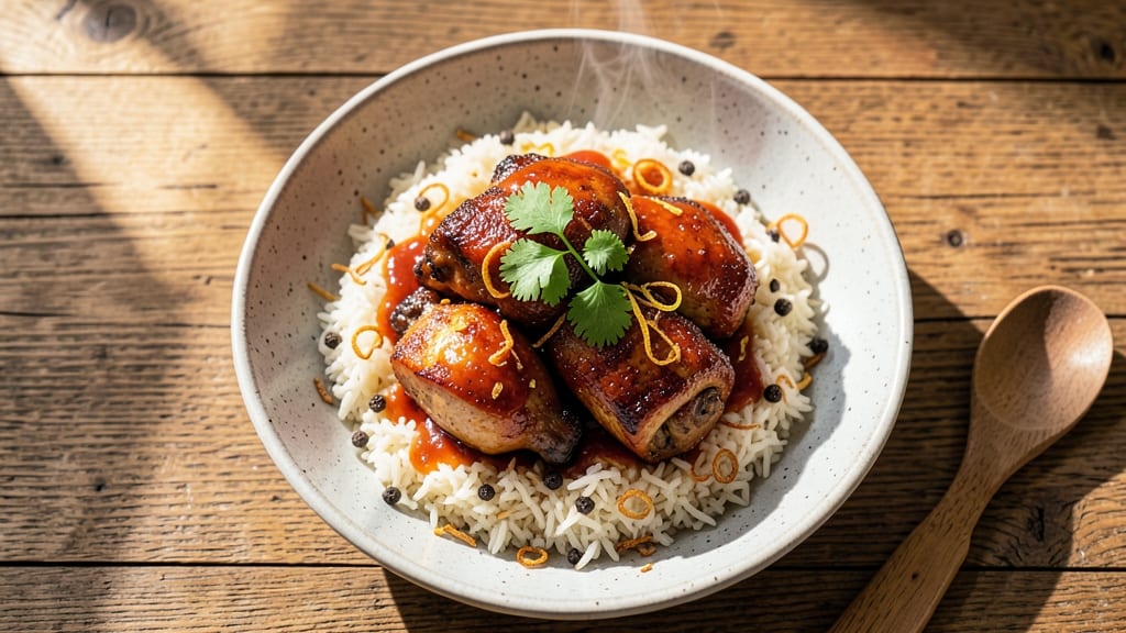 Chicken Inasal Rice Recipe: Smoky Charred Crisp Over Fragrant Jasmine Rice