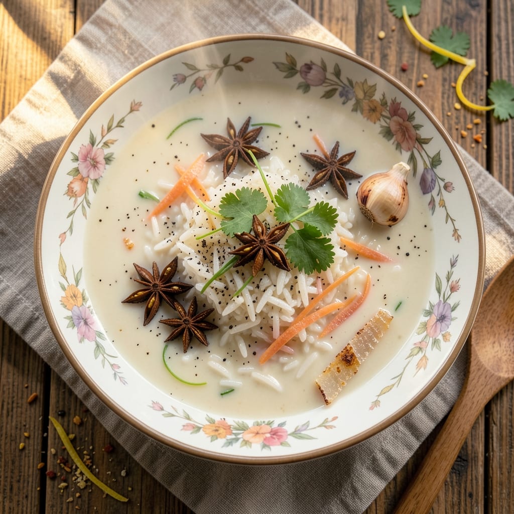 Asian Rice Soup Recipe: Fragrant Ginger and Star Anise Simmered to Perfection