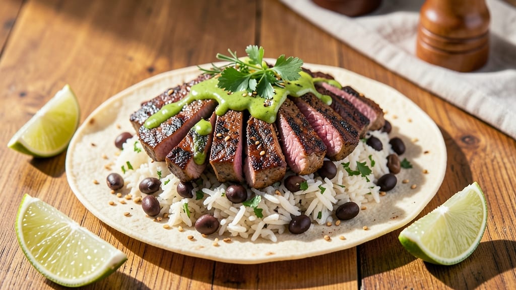 Carne Asada Burritos With Rice and Beans Recipe: Smoky Grilled Meat and Zesty Lime Wrap