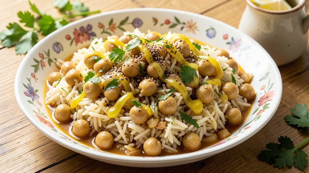 Chickpeas and Rice Turkish Recipe: Spiced Lemon and Herbs One-Pot Harmony