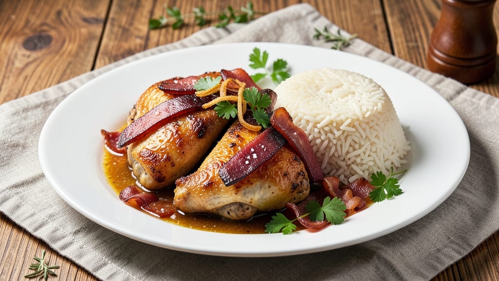 Chicken and Rice Soul Food Recipe: Smoky Sausage Gravy Over Buttery Rice