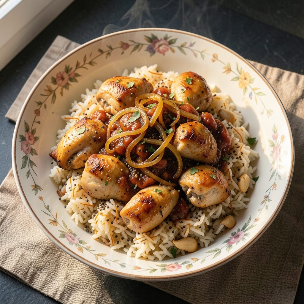 Arroz Con Pollo Chicken And Rice Recipe: Saffron-Infused Tomato Chicken with Toasted Cumin Rice