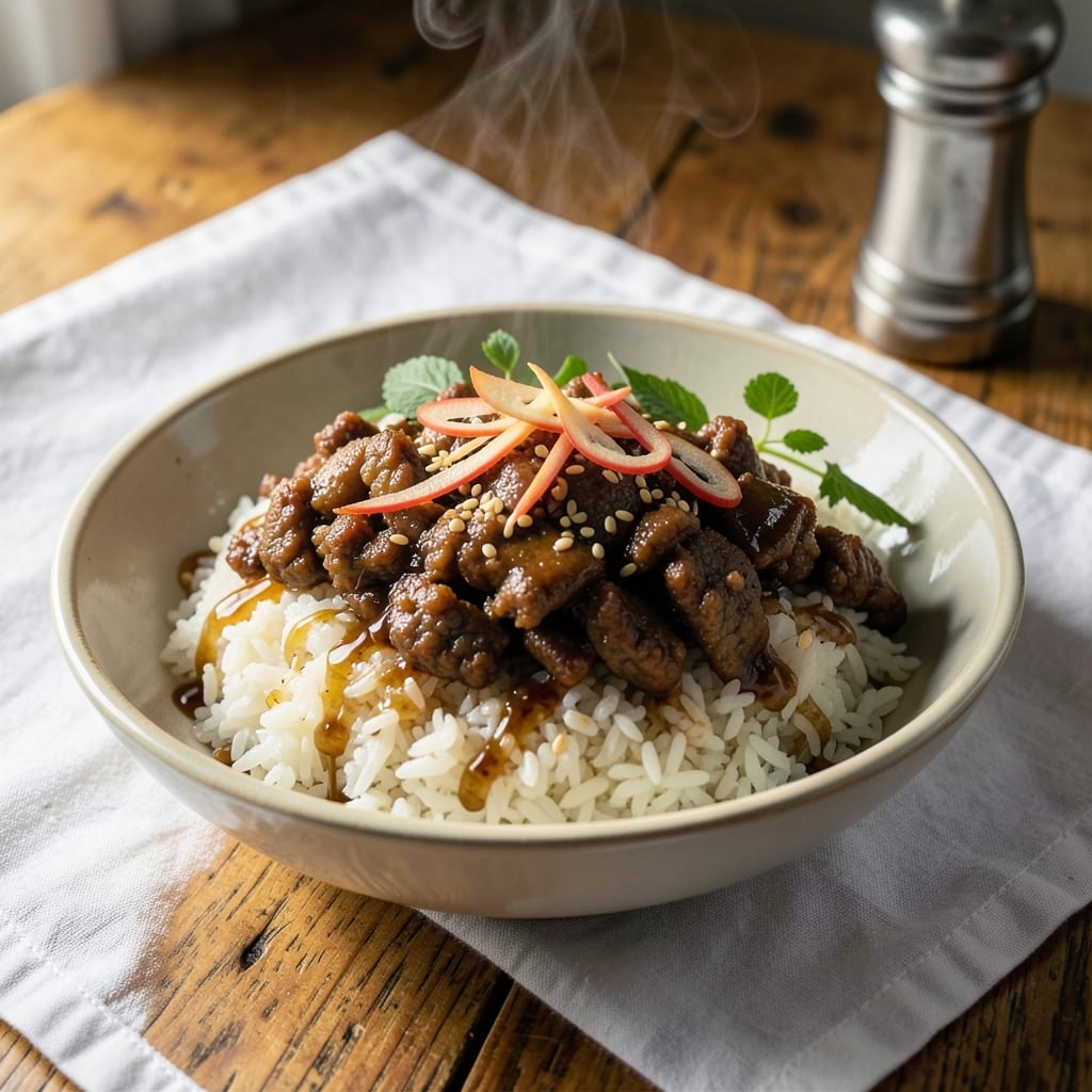 Asian Ground Beef and Rice Recipe: Wok-Seared Fragrance with Toasted Sesame Crunch