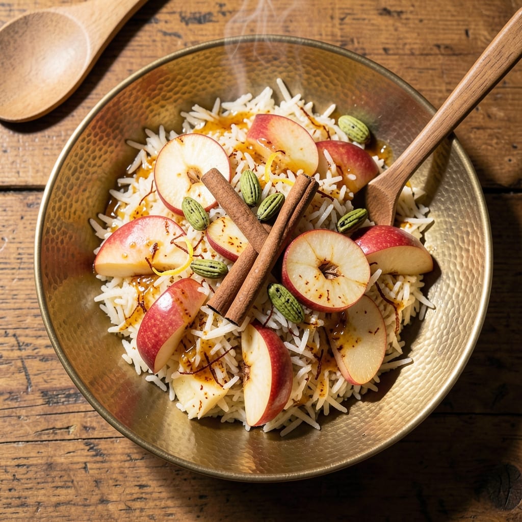 Apple Rice Indian Recipe: Spiced Apple and Saffron Fragrance Fusion