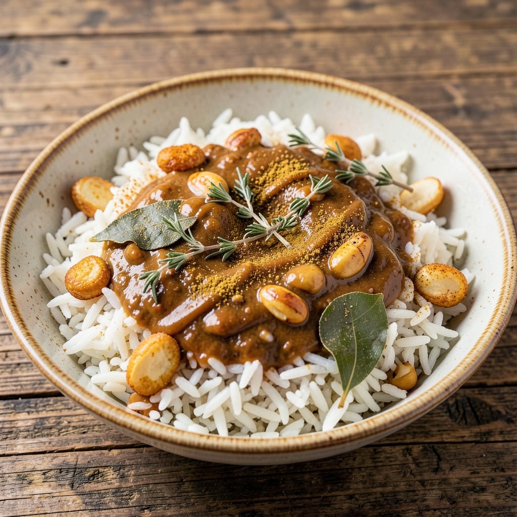 African Dry Rice Recipe: Toasted Spice and Peanut Butter Crunch Delight
