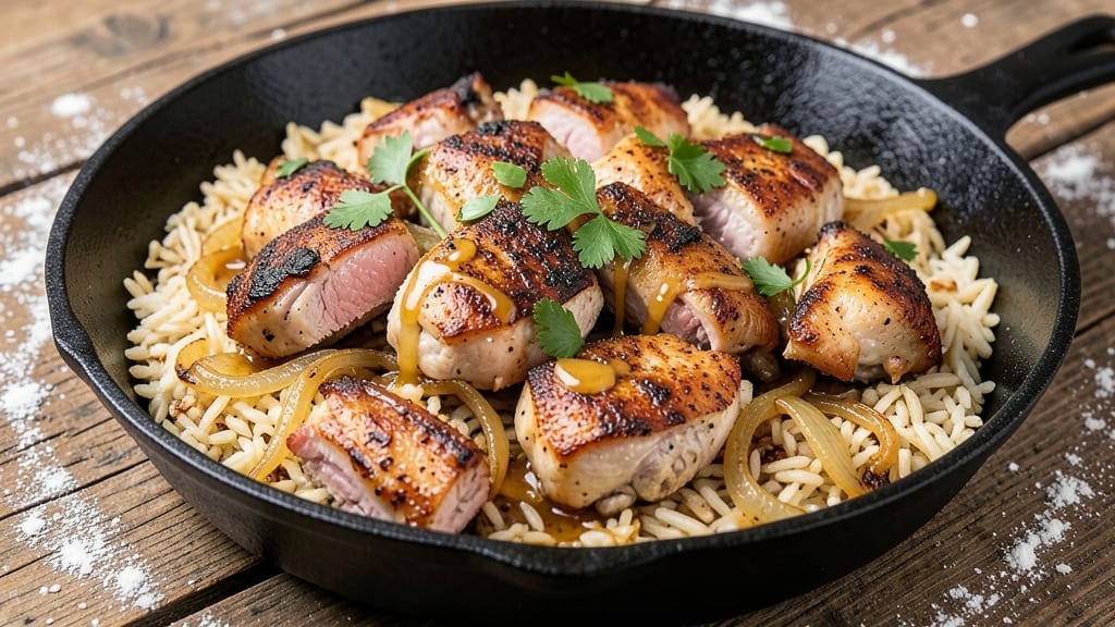 Cast Iron Chicken And Rice Recipe: Smoky Skillet Crust With Juicy Protein