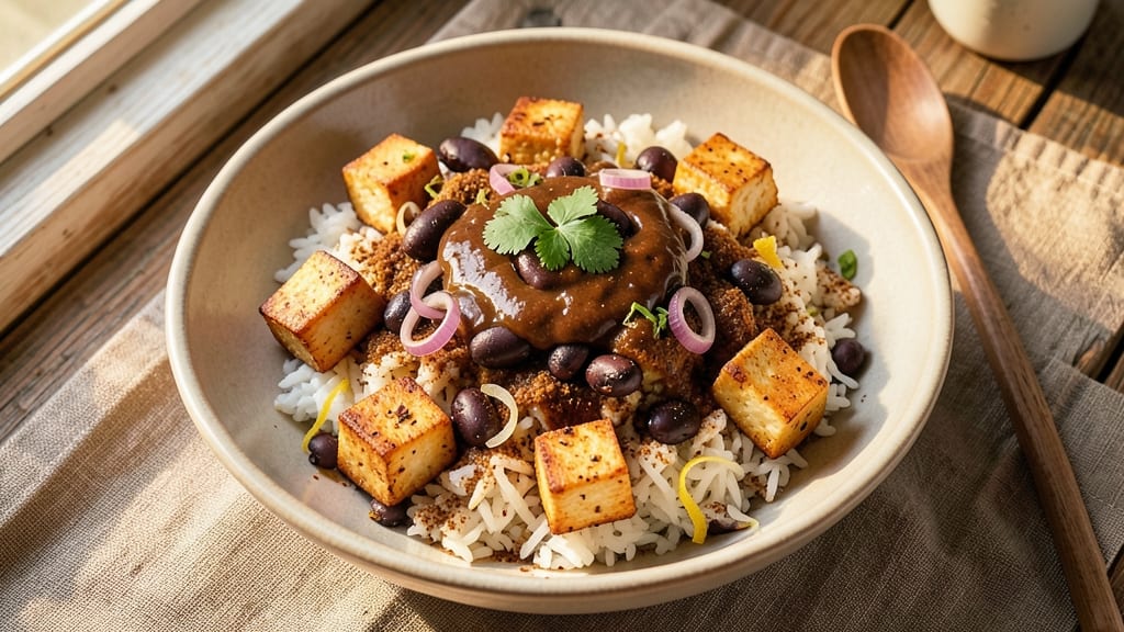 Chipotle-Inspired Vegetarian Rice Bowl Recipe: Smoky Spice-Packed Protein Alternative