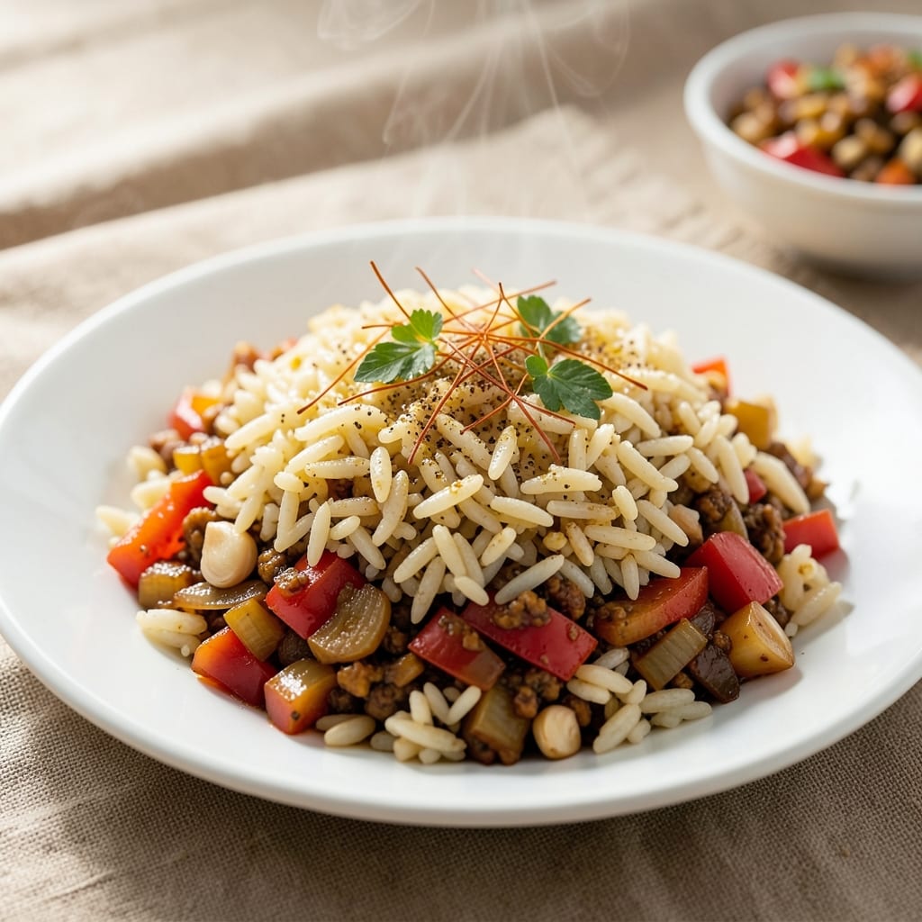 Alton Brown's Spanish Rice Recipe: Saffron-Toasted Aromatics in One Pot
