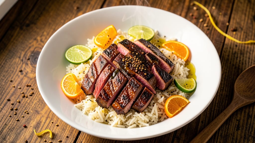 Carne Asada and Rice Recipe: Charred Steak and Cilantro-Lime Rice in One Pan