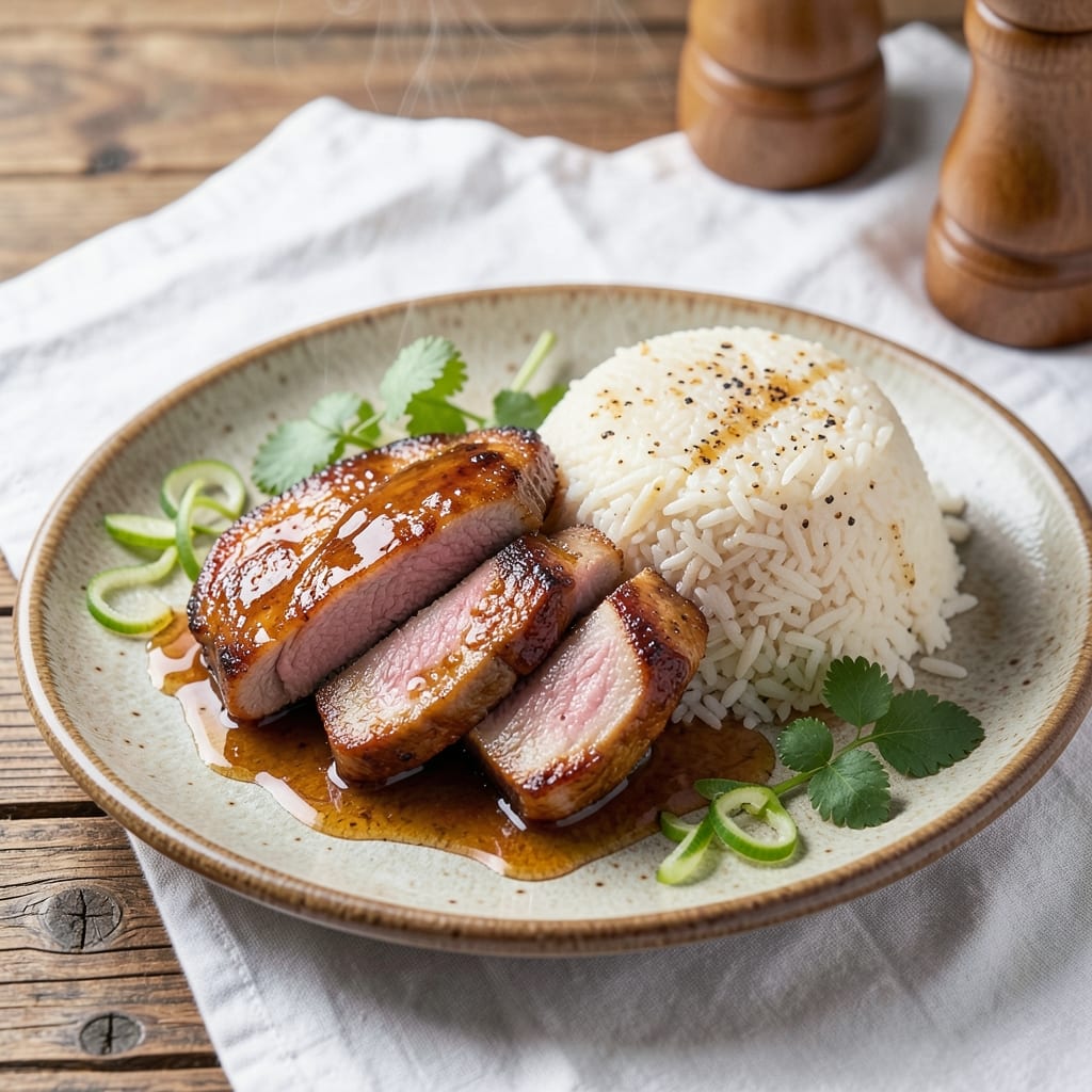 Asian Pork Chops and Rice Recipe: Sticky Ginger-Soy Glaze with Fragrant Jasmine Rice