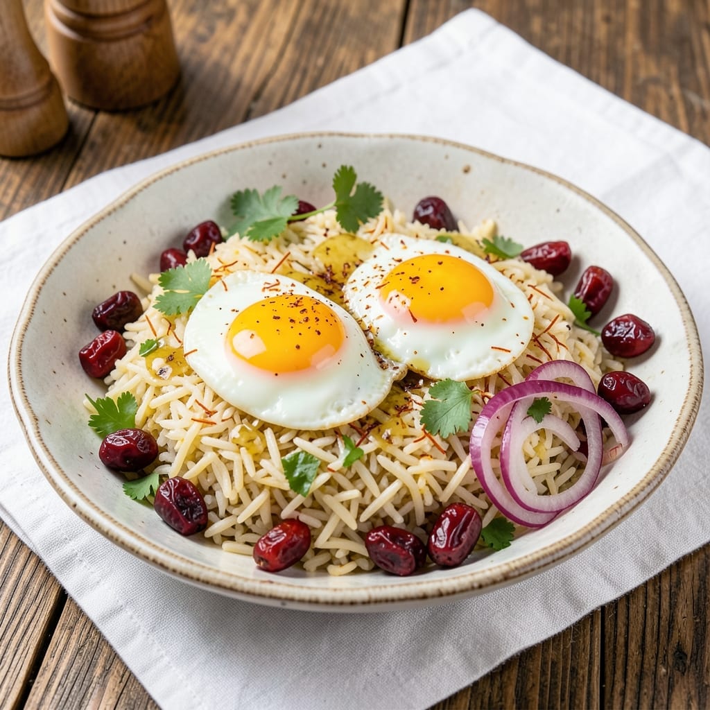 Anda Rice Recipe: Fragrant Saffron and Toasted Barberry Crunch