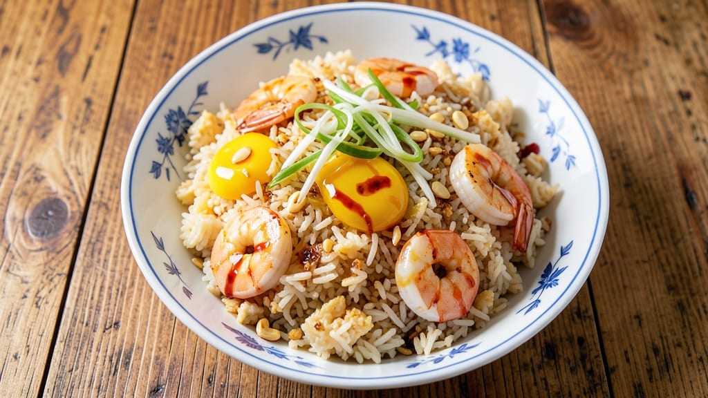 Chinese White Fried Rice Recipe: Scrambled Eggs and Shrimp Transform Leftover Rice