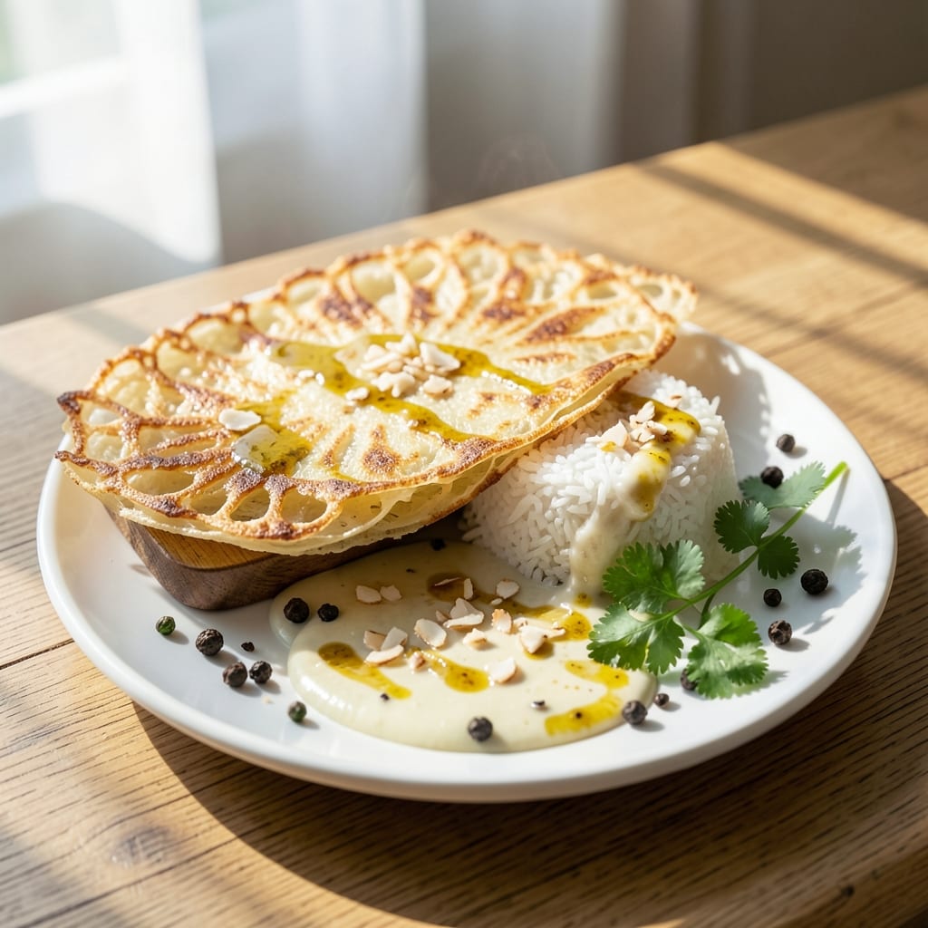 Appam Recipe With Cooked Rice: Kerala-Style Lacy Pancakes Over Spiced Rice