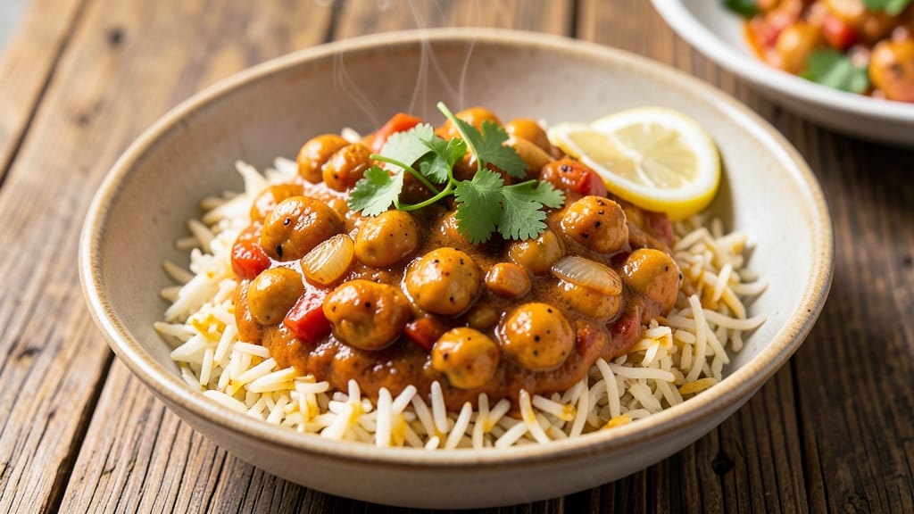 Chickpea Curry With Rice Recipe: Spiced Tomato and Coconut Harmony
