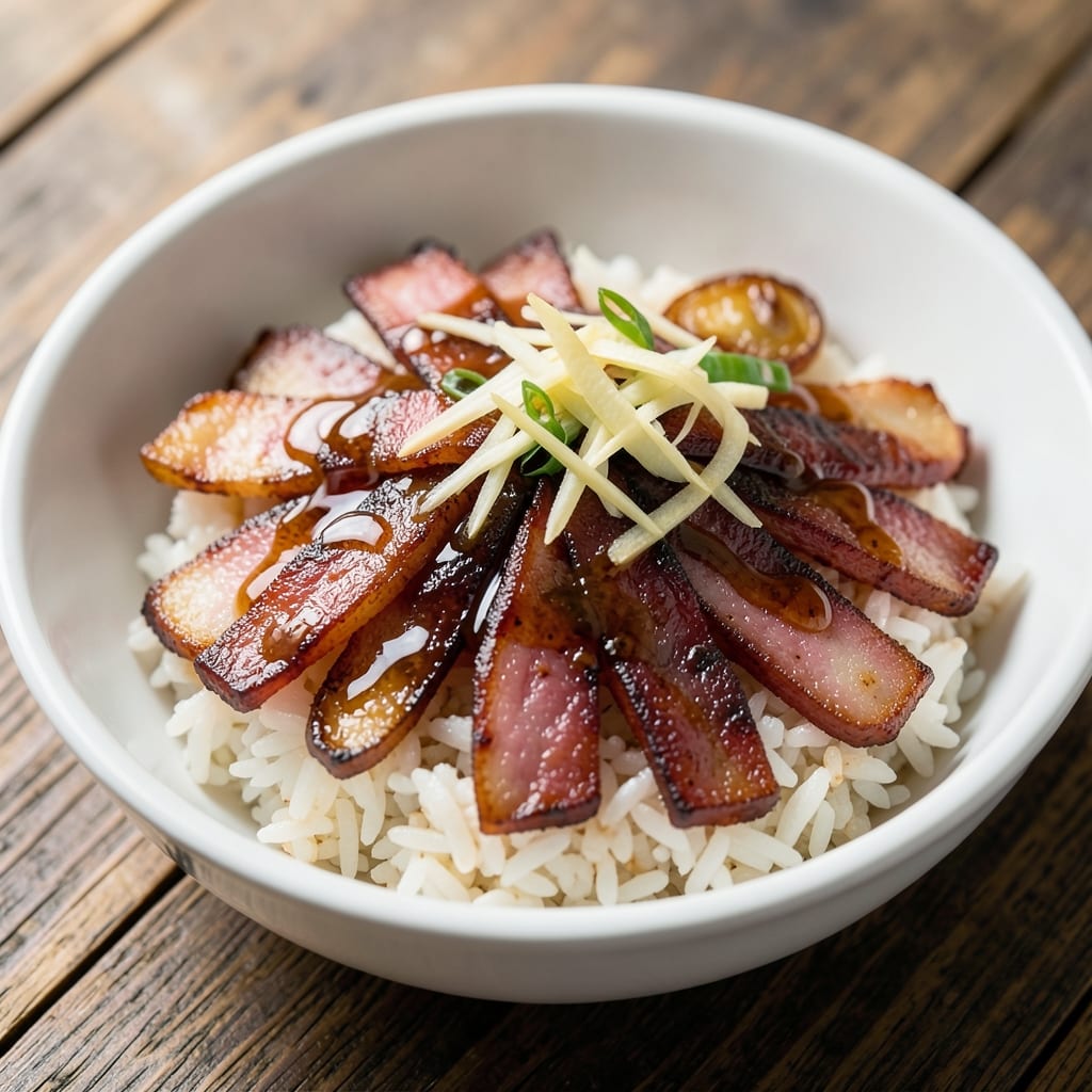 Asian Spam Fried Rice Recipe: Crispy Egg and Spam Bites Over Fragrant Rice