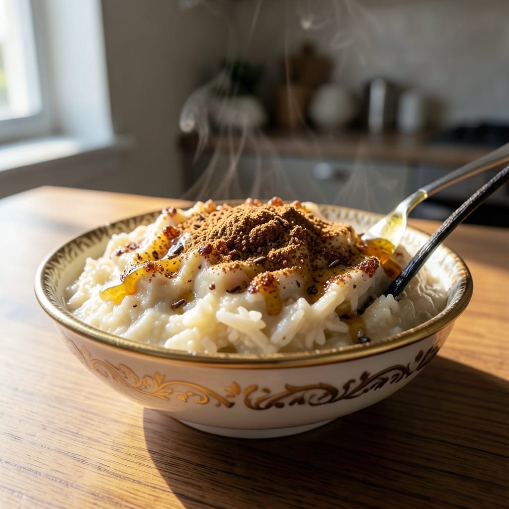 Arab Rice Pudding Recipe: Cardamom-Scented Warmth with Toasted Almond Crunch
