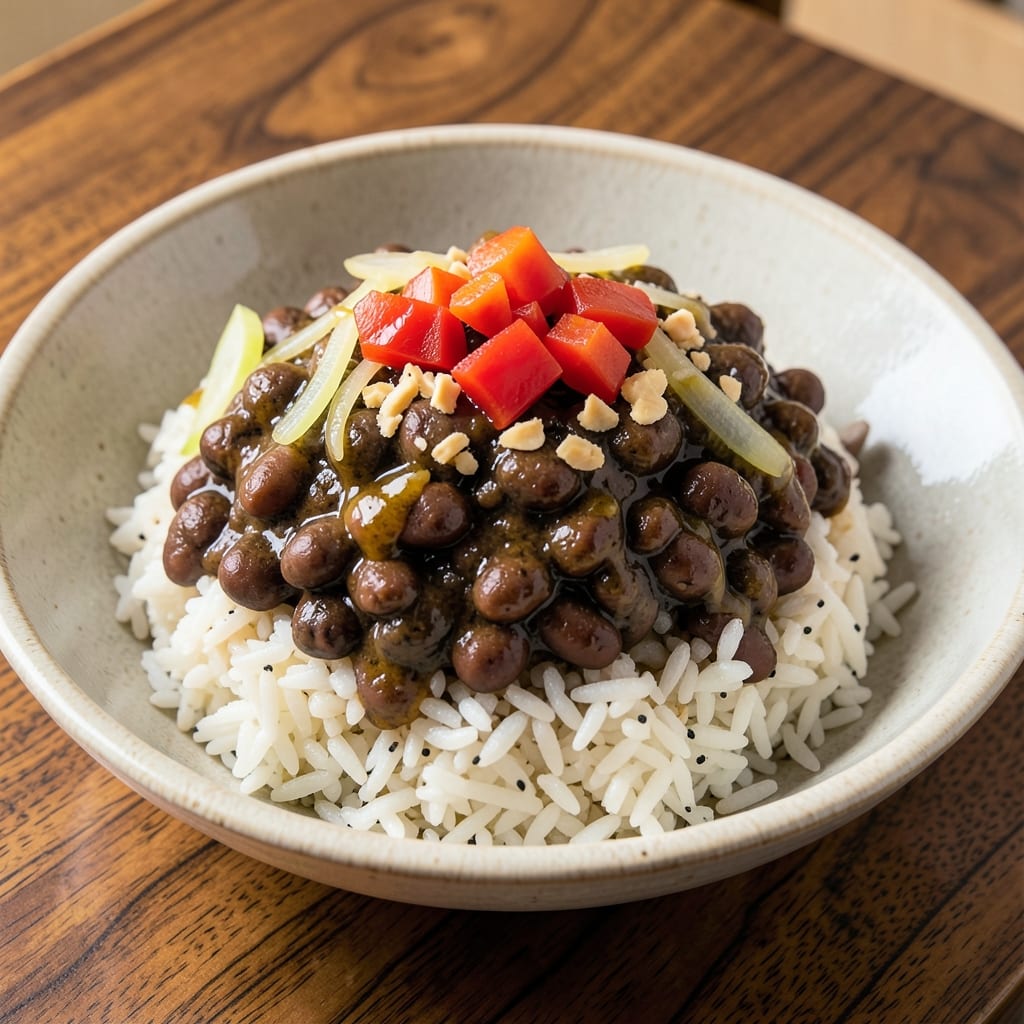 African Black Beans and Rice Recipe: Toasted Peanut Butter and Ginger Heat