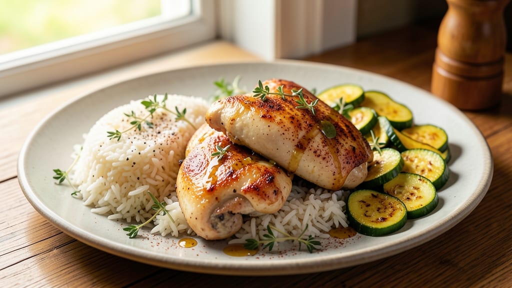 Chicken, Rice, and Summer Squash Recipe: One-Pan Herb-Infused Harmony