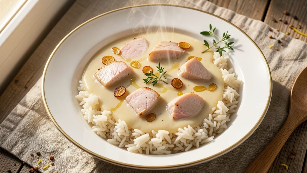 Chicken Breast Cream of Chicken Soup and Rice Recipe: Silky Velvety Broth Over Fluffy Rice