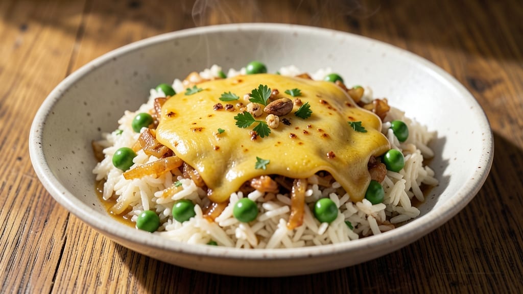 Cheesy Green Rice Recipe: Melty Cheddar and Peas in One Pot