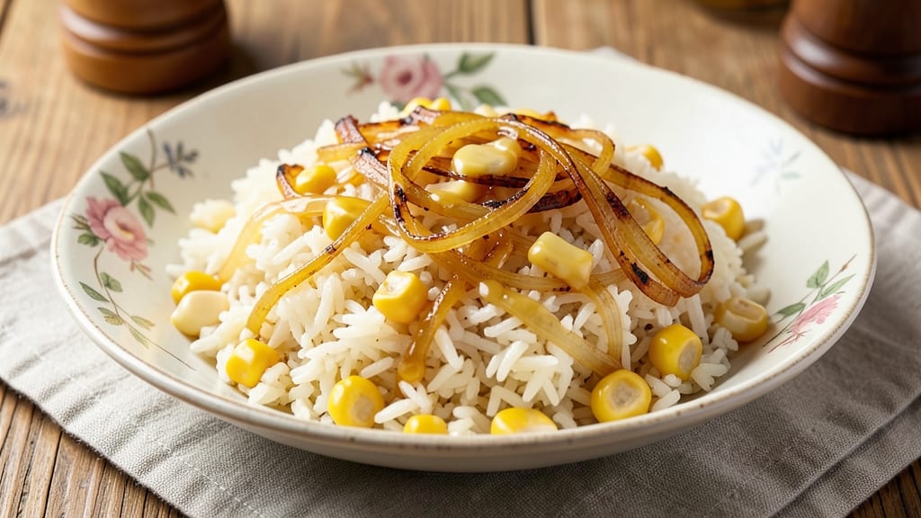 Buttery Corn Rice Recipe: Golden Crunch Topped With Melty Butter