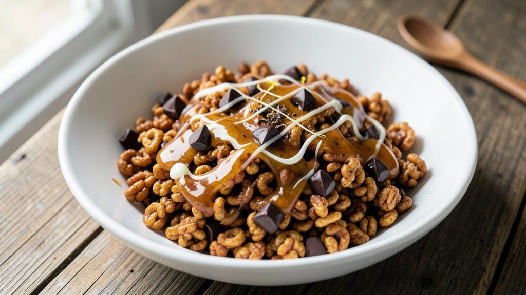 Brown Rice Krispies Recipe: Crunchy Cereal Clusters With Warm Vanilla Drizzle