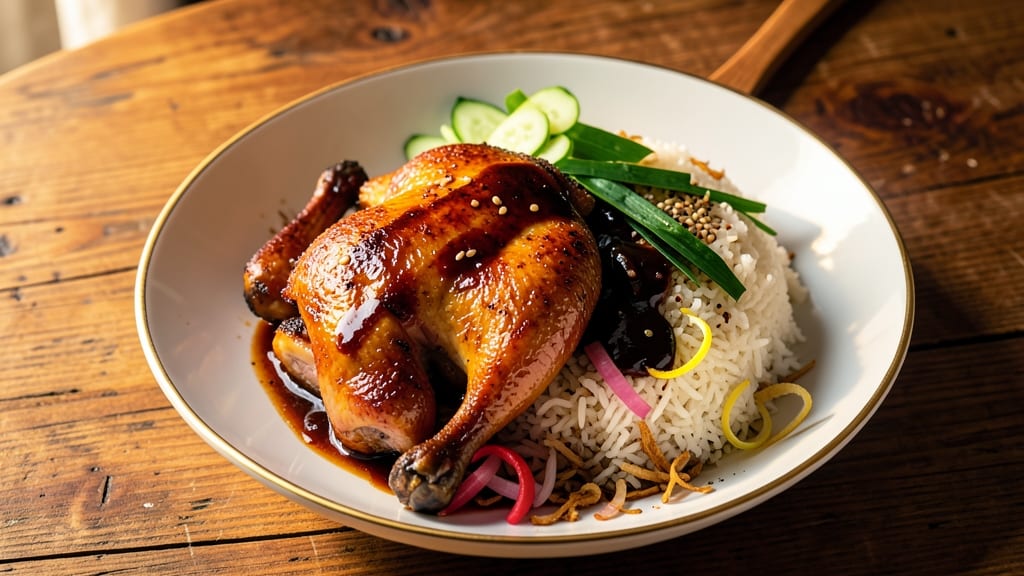 Chinese Duck Rice Recipe: Five-Spice Glazed Duck Over Silky Jasmine