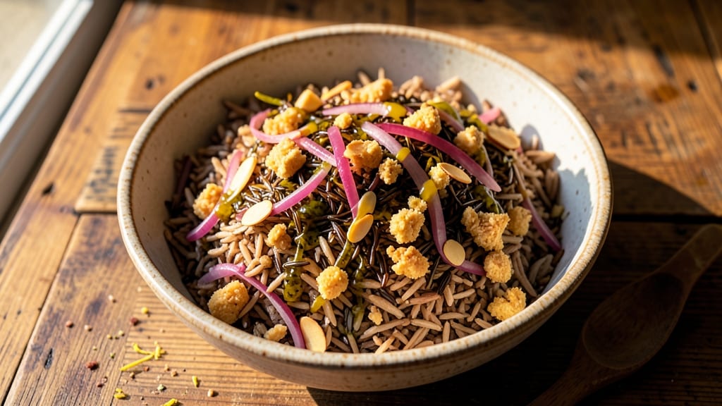 Brown and Wild Rice Salad Recipe: Nutty Earthy Crunch With Toasted Almonds