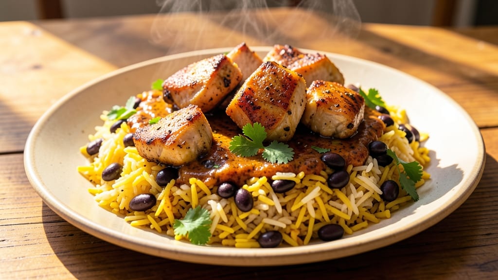 Chicken, Black Beans, and Yellow Rice Recipe: One-Pan Fiesta With Smoky Cumin and Lime