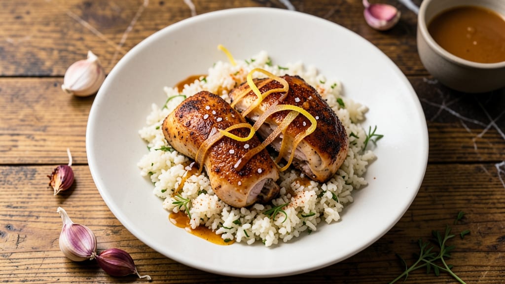 Chicken Thighs and Cauliflower Rice Recipe: Smoky Garlic Crisp With Juicy Protein