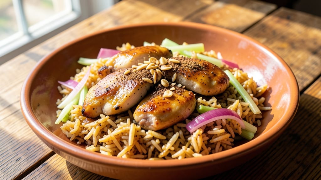 Uncle Roger's Chicken Fried Rice Recipe: Five-Spice Crispy Celery Crowns Over Jasmine