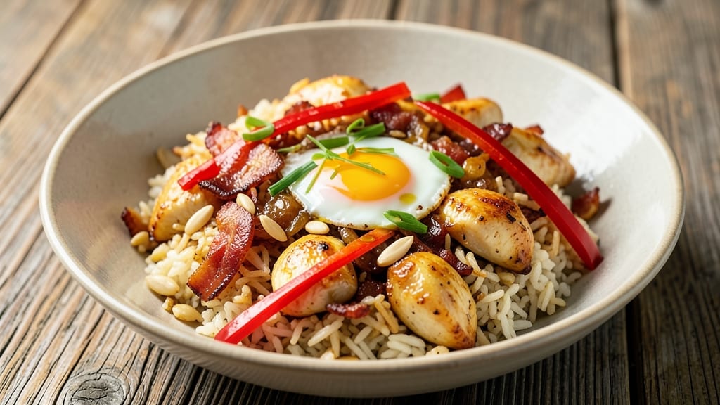 Chicken and Bacon Fried Rice Recipe: Smoky Crispy Edges and Savory Bites