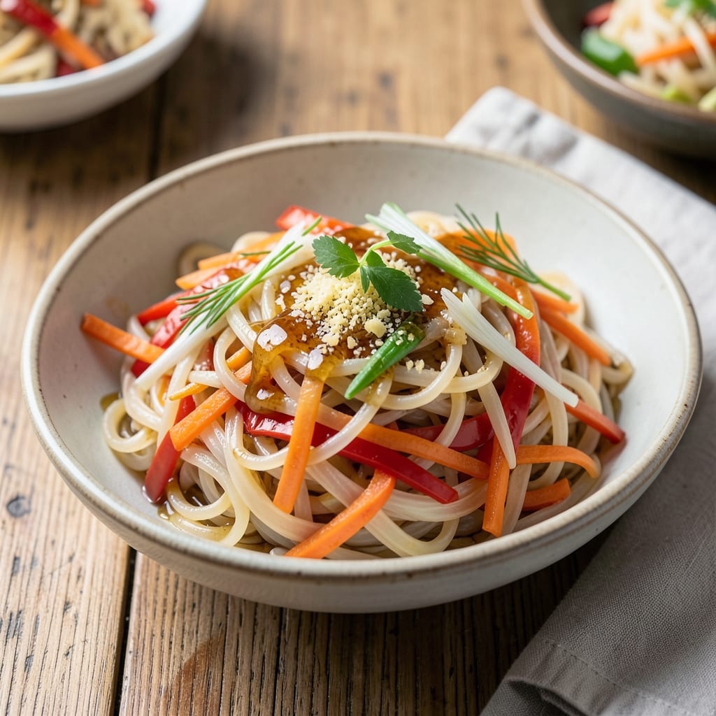 Asian Rice Noodle Side Dish Recipe: Wok-Tossed Umami Crunch with Bright Ginger-Lime Zing
