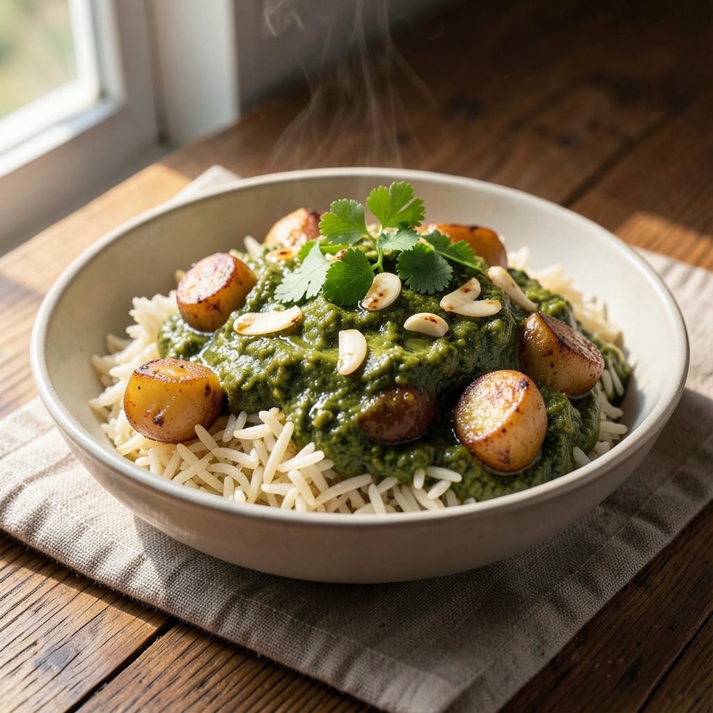 Aloo Palak Rice Recipe: Spinach-Rice Fusion With Earthy Spice Depth