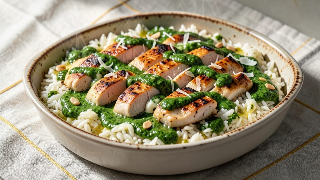 Chicken Pesto Rice Bake Recipe: Herb-Infused Crispy Top Comfort