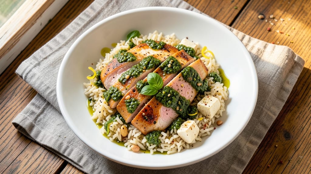 Chicken Pesto Rice Recipe: Basil-Infused One-Pan Meal in 25 Minutes