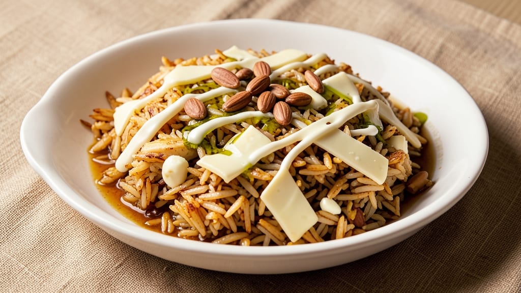 Cheesy Rice Pilaf Recipe: Golden Crispy Top With Melty Cheese Threads