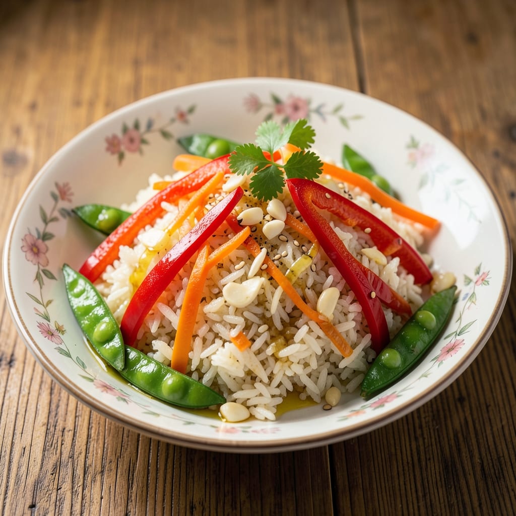 Asian Rice and Vegetables Recipe: Wok-Tossed Fragrance With Toasted Sesame Crunch