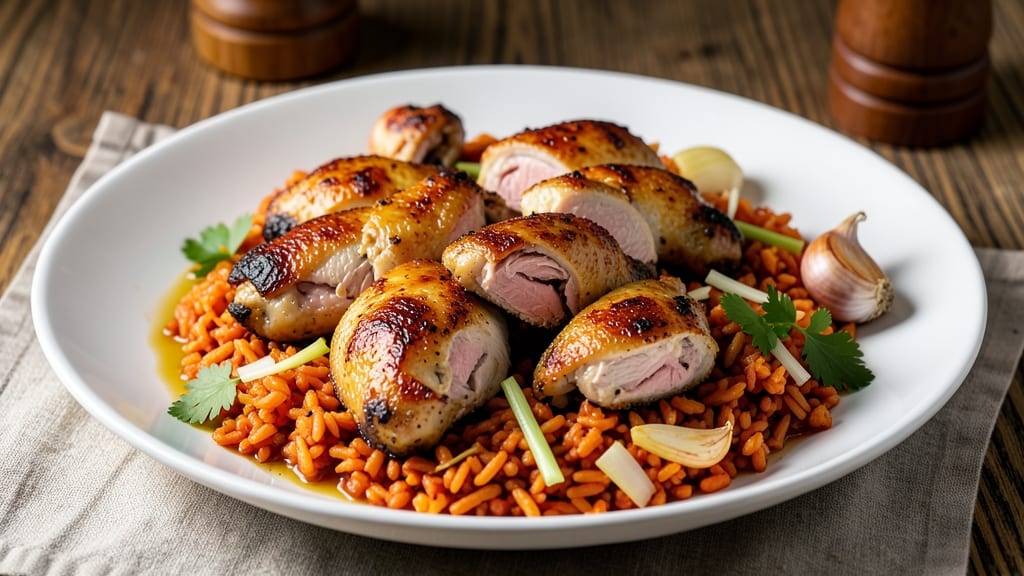 Chicken Thighs and Rice A Roni Recipe: One-Pan Crispy Celery Crowns Over Savory Spice Rice