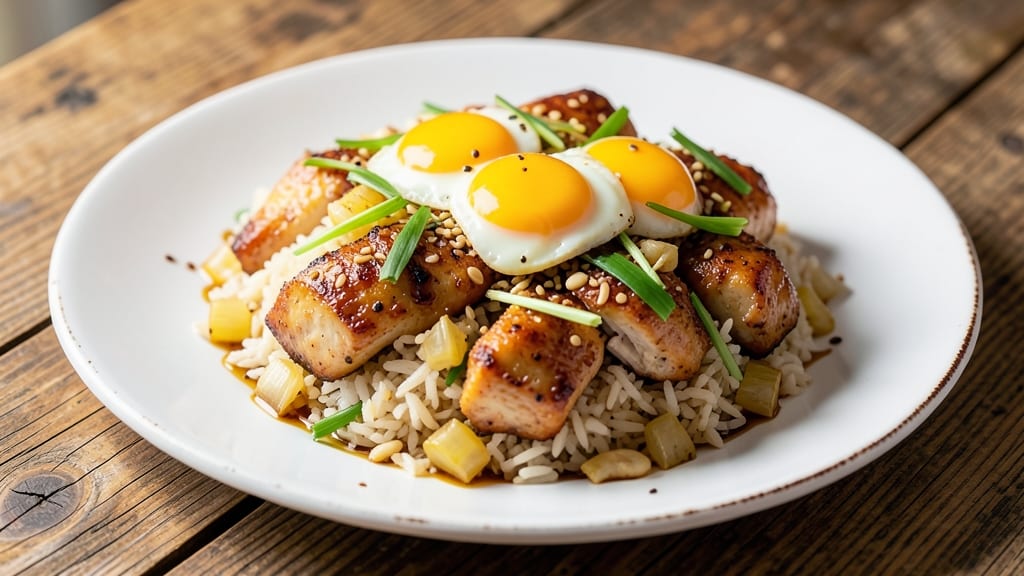Chicken Fried Rice Ingredients Recipe: Savory Egg and Celery Crunch in One Pan