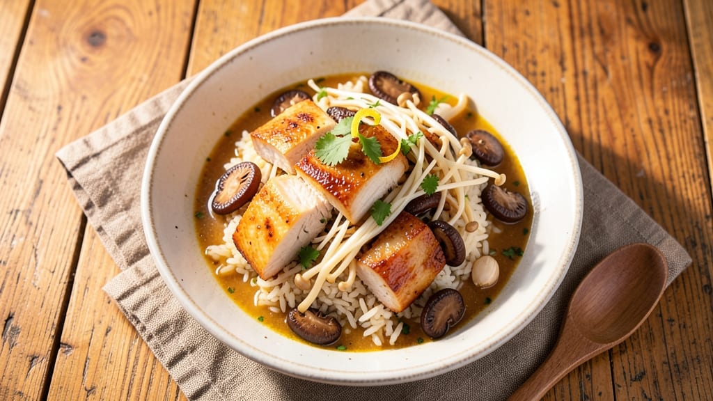 Chicken Rice Golden Mushroom Soup Recipe: Umami-Rich Broth With Silky Mushroom Depth