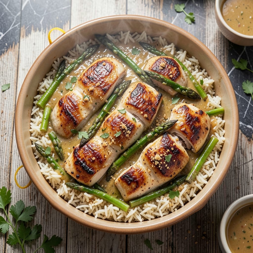 Asparagus Chicken and Rice Casserole Recipe: One-Pan Creamy Bake With Golden Crisp Top
