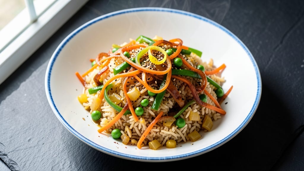 Chinese Vegetable Fried Rice Recipe with Egg: Wok-Tossed Crunch and Silky Egg Ribbons